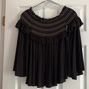 Vintage Havana Flowy Smocked Off-the-Shoulder Top